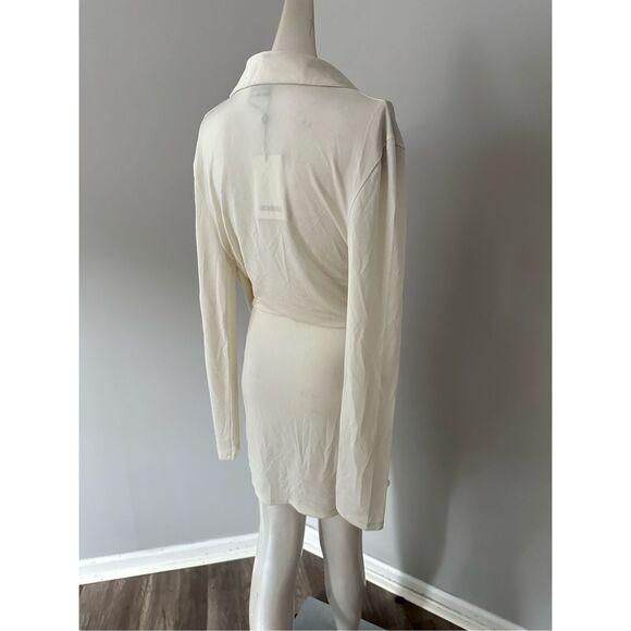 NWT Jacquemus La Robe Bahia Viscose Jersey Mini Dress Off White Medium $605 - Picture 7 of 9